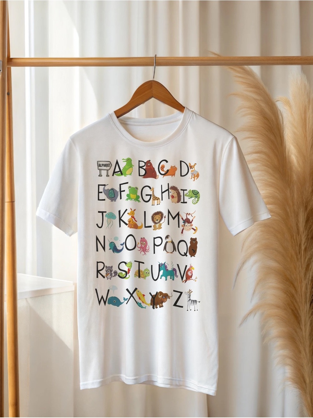 Alphabet Animal T-Shirt – Fun ABC Learning Graphic Tee for Kids and Teachers